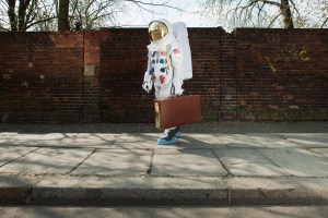 Astronaut with briefcase